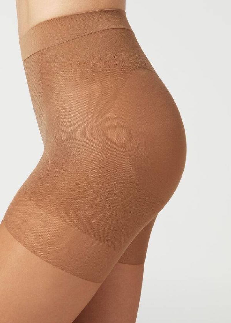 κολαν Calzedonia 15 Denier Total Shaper Sheer γυναικεια Χακί | GR1135ZG