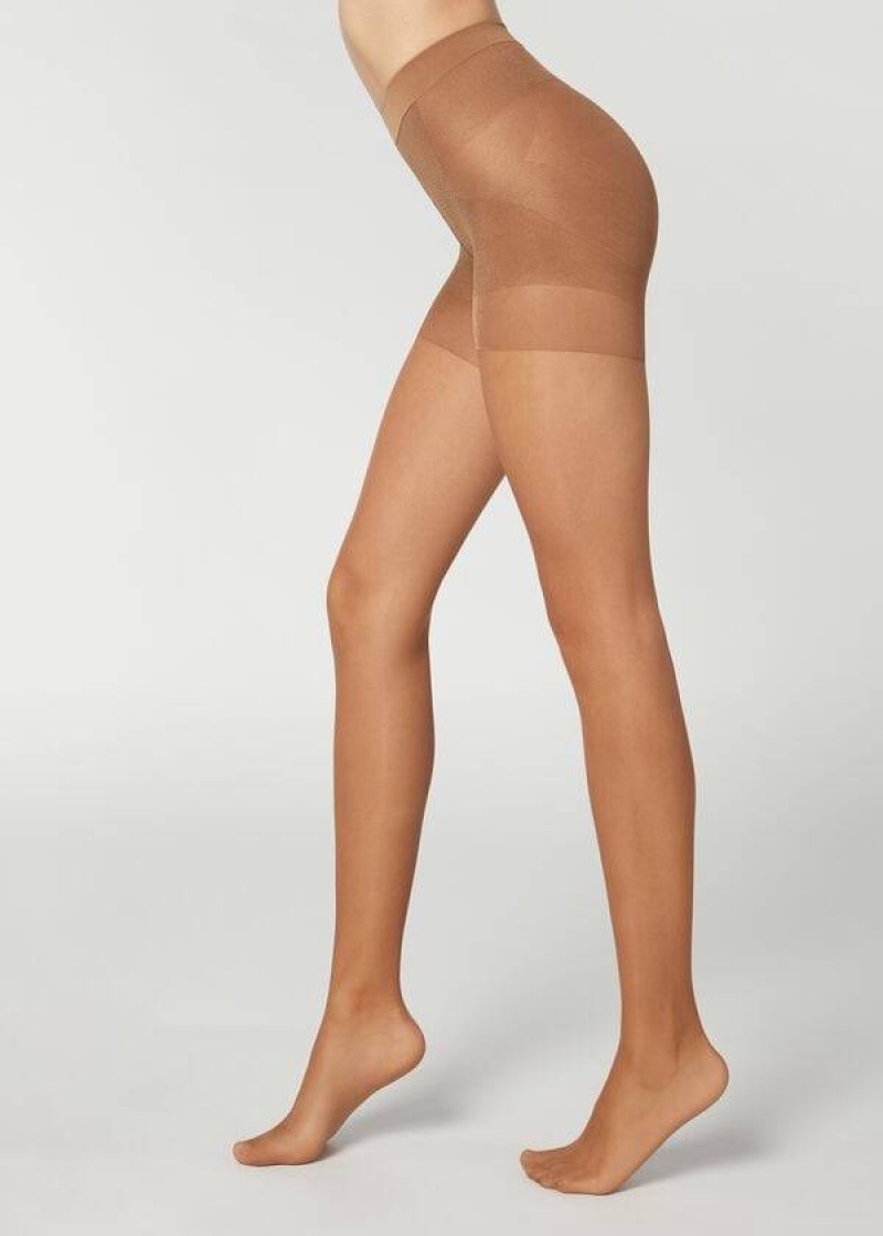 κολαν Calzedonia 15 Denier Total Shaper Sheer γυναικεια Χακί | GR1135ZG