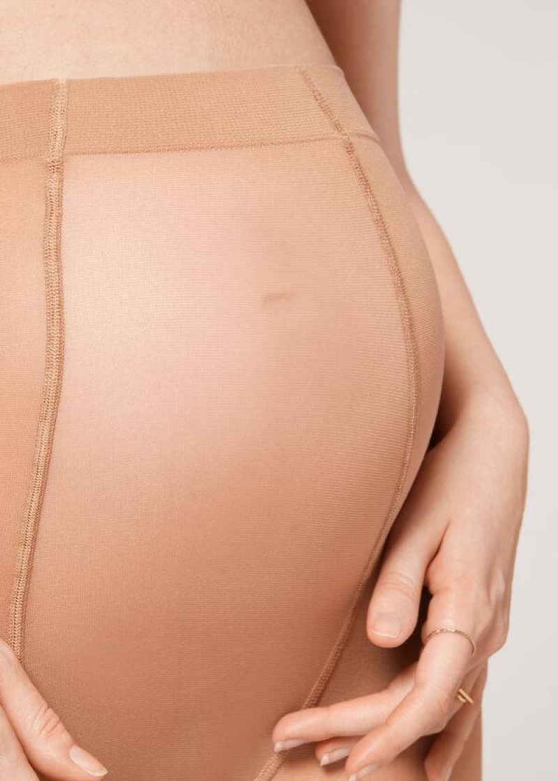 κολαν Calzedonia 30 Denier Sheer Maternity Sheer γυναικεια Μπεζ καφε | GR1178AP