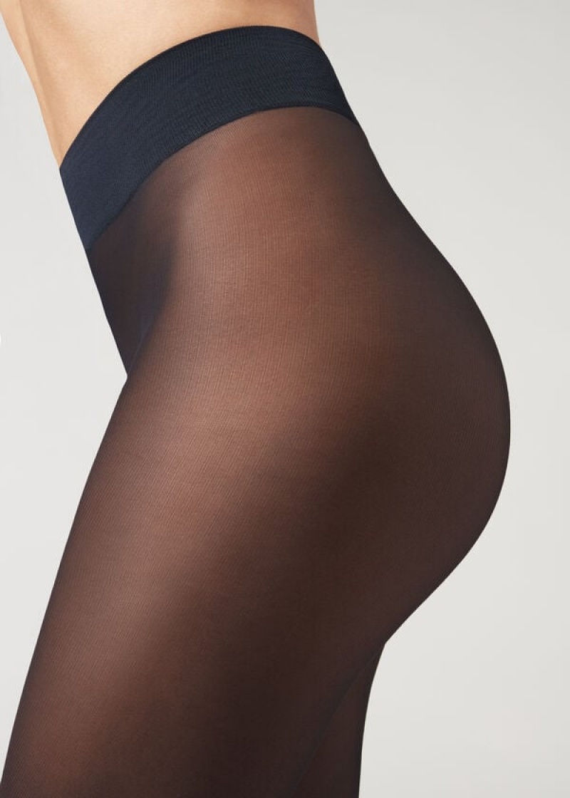 κολαν Calzedonia 30 Denier Total Ανεση Soft Touch Opaque γυναικεια μπλε | GR1013WY