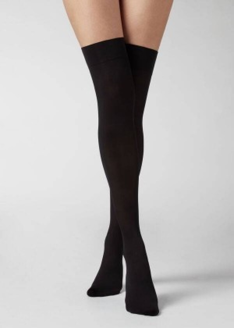 Κάλτσεσ Calzedonia 50 Denier Opaque Microfiber γυναικεια μαυρα | GR1253IS