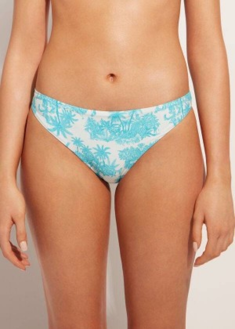 μπικίνι πάτο Calzedonia Sorrento γυναικεια μπλε | GR1575KI