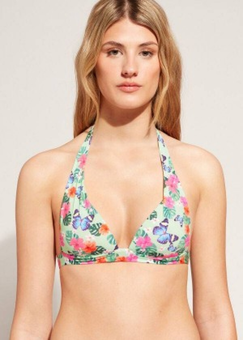 μπικίνι τοπ Calzedonia Graduated Με Επένδυση Triangle Malibu γυναικεια Πολύχρωμο | GR1743RW