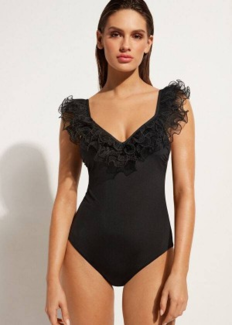Μαγιό Calzedonia Lightly Με Επένδυση One Piece Singapore γυναικεια μαυρα | GR2153BC