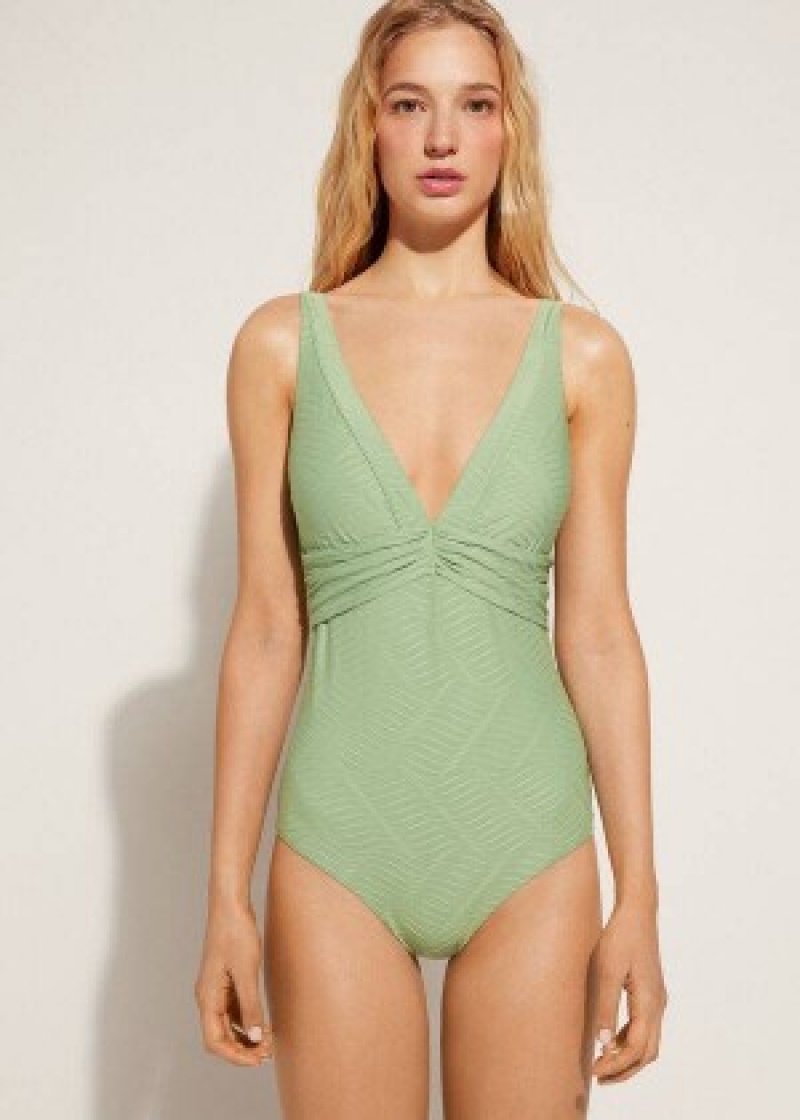 Μαγιό Calzedonia Με Επένδυση One-Piece Genova γυναικεια πρασινο | GR2174LH