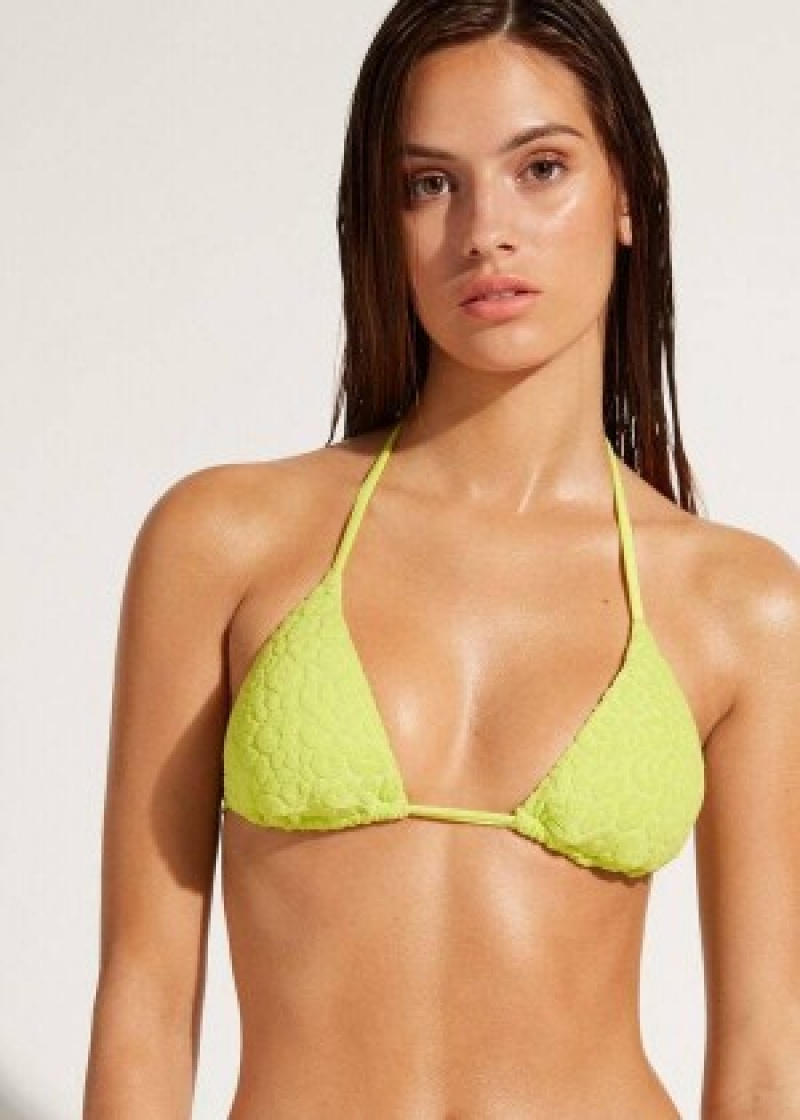 μπικίνι τοπ Calzedonia Triangle String Bangkok γυναικεια πρασινο | GR2026QZ