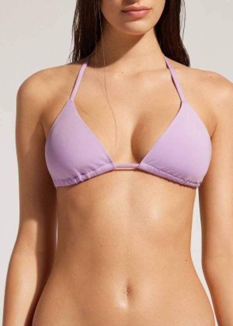 μπικίνι τοπ Calzedonia Triangle String Indonesia Eco γυναικεια μωβ | GR2036AP