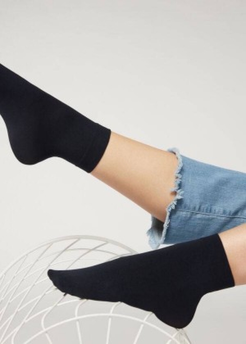 καλτσεσ Calzedonia 50 Denier Soft Touch κοντο γυναικεια μπλε | GR2323EX