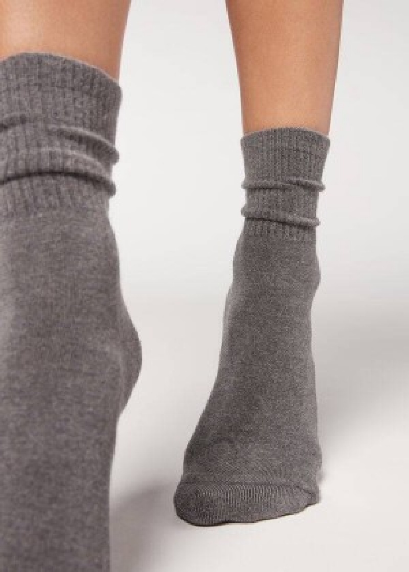 καλτσεσ Calzedonia Cashmere Αθλητικά κοντο γυναικεια γκρι | GR2360KI