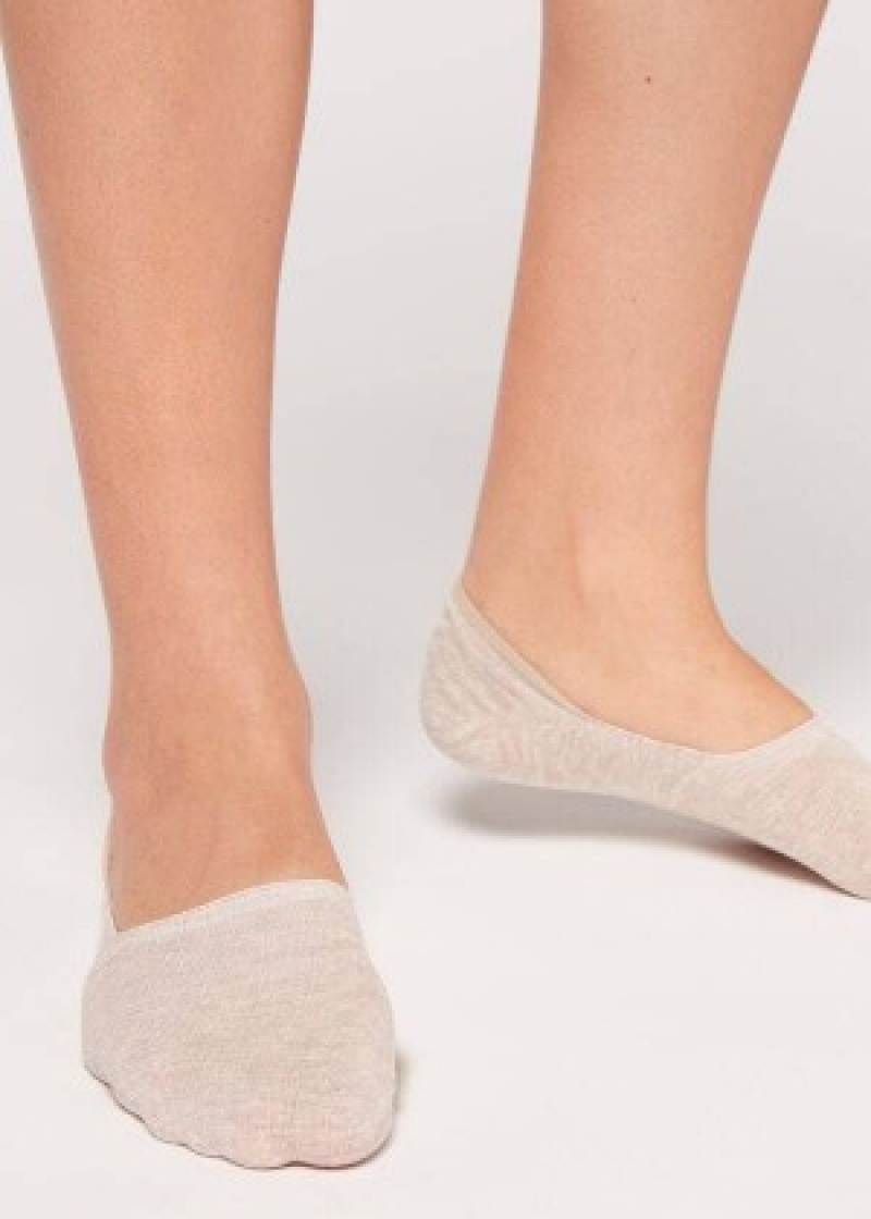 καλτσεσ Calzedonia Linen and Viscose Invisible γυναικεια Μπεζ | GR2216OR