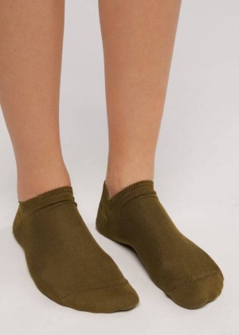 καλτσεσ Calzedonia βαμβακερα No-Show γυναικεια Ελιά | GR2274GL