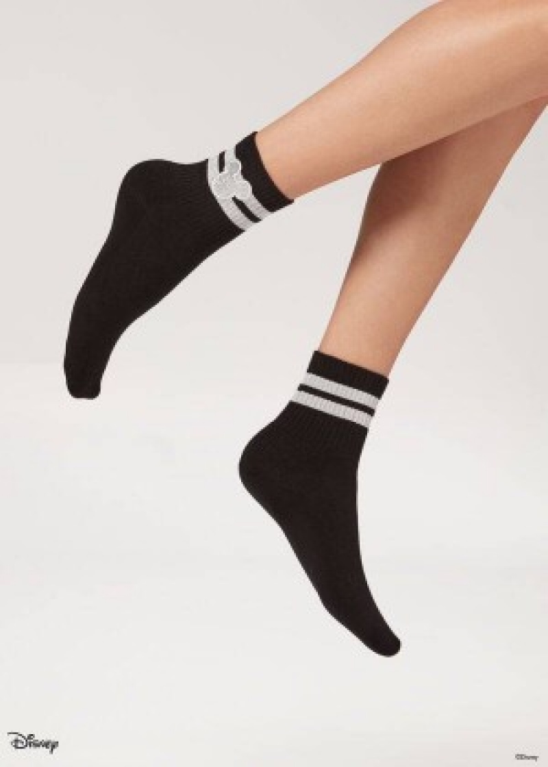 καλτσεσ Calzedonia Disney Mickey Mouse κοντο Αθλητικά γυναικεια μαυρα | GR2419AP