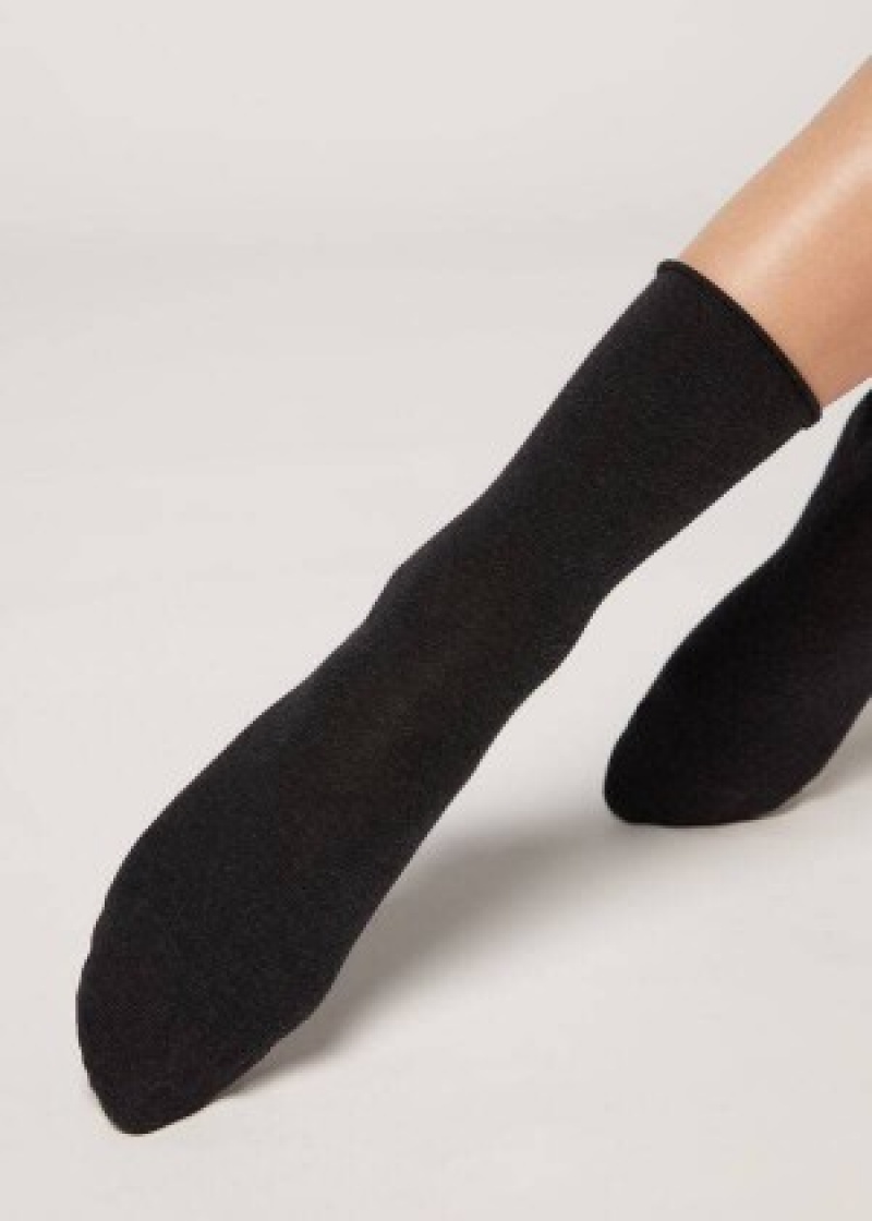 καλτσεσ Calzedonia Non-Elastic βαμβακερα Ankle κοντο γυναικεια γκρι | GR2450YU