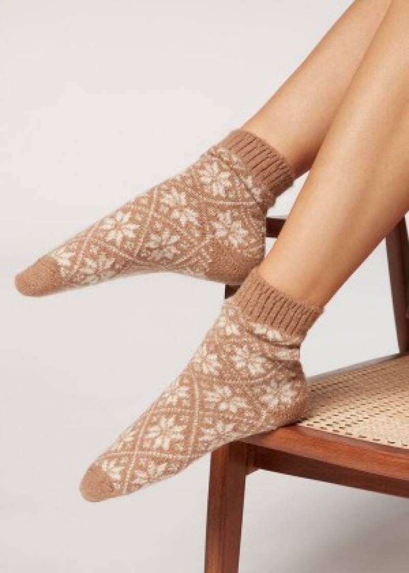 καλτσεσ Calzedonia Soft Christmas κοντο γυναικεια Μπεζ | GR2536BC