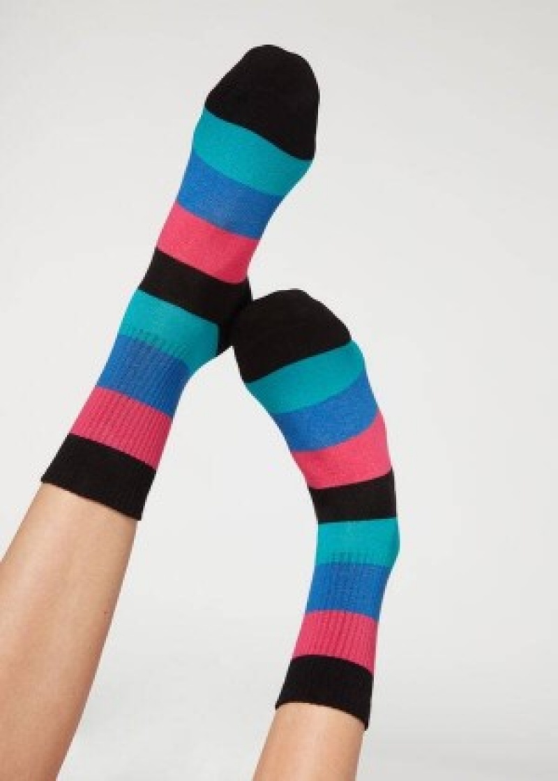 καλτσεσ Calzedonia Stripe Patterned κοντο γυναικεια μαυρα | GR2541LH