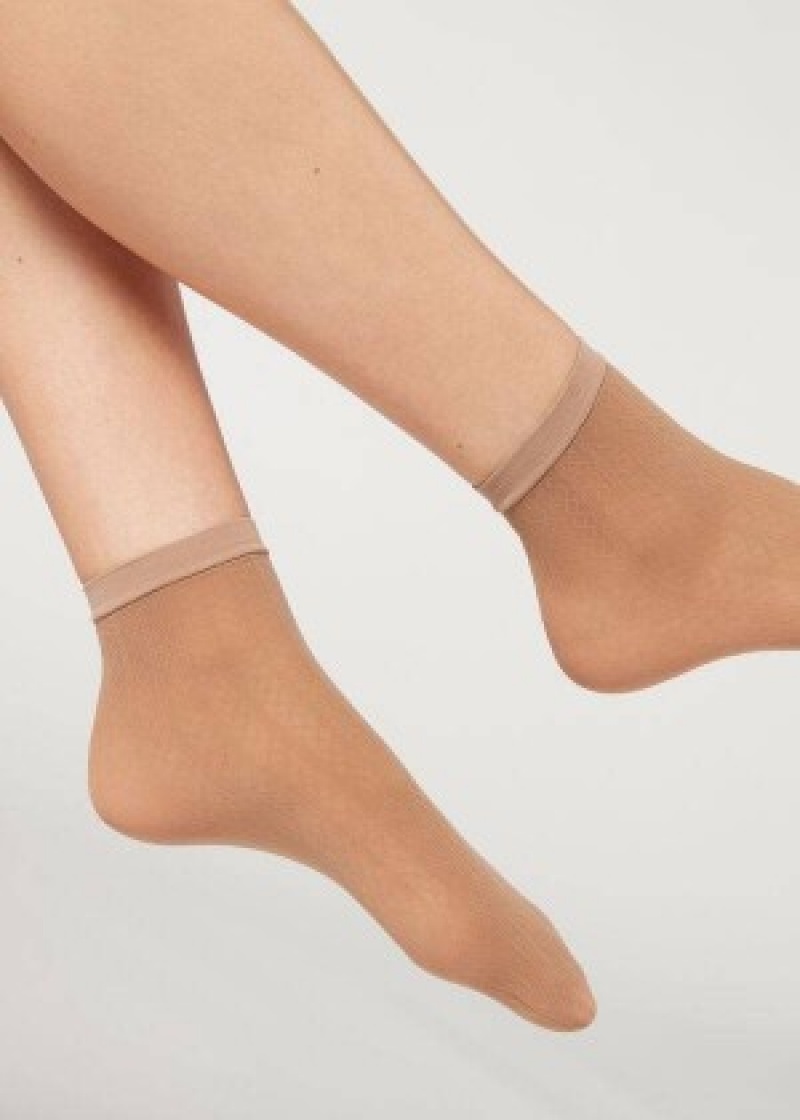 καλτσεσ Calzedonia κοντο Diamond Patterned Eco γυναικεια Μπεζ | GR2495DN