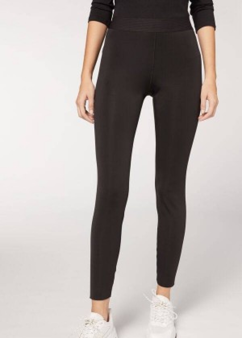 κολαν Calzedonia Double Faced Plush γυναικεια μαυρα | GR2642GL