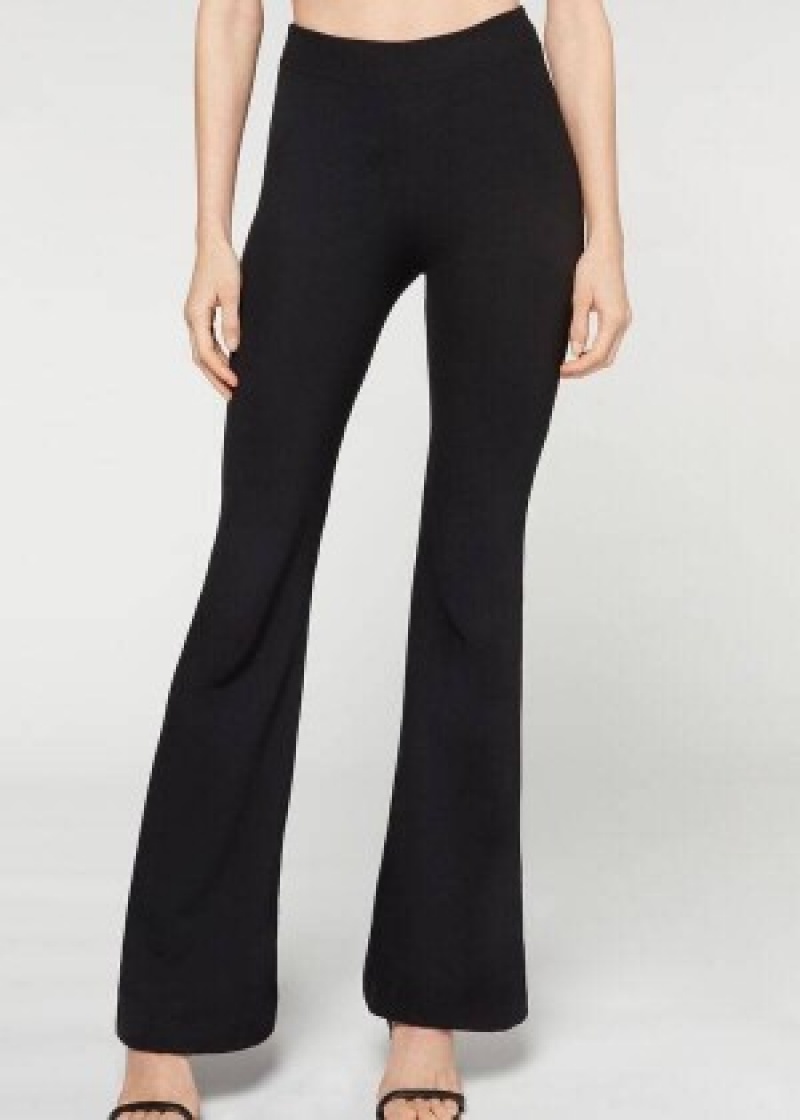 κολαν Calzedonia Flared γυναικεια μαυρα | GR2653RW