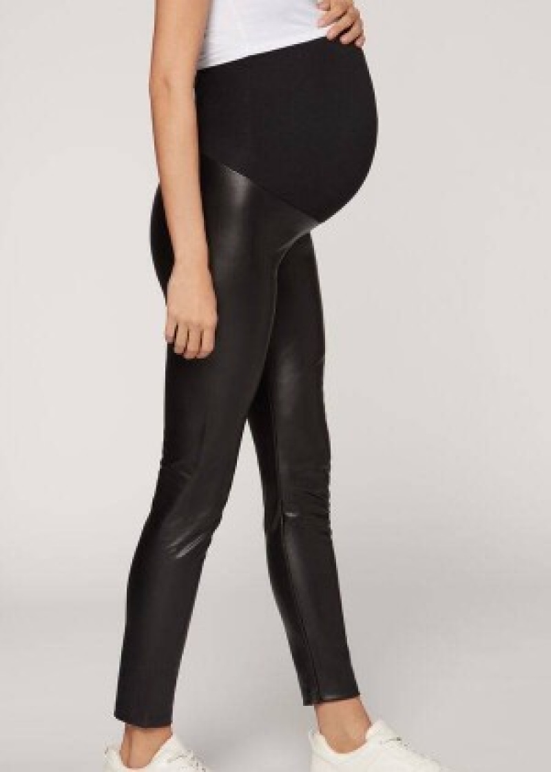 κολαν Calzedonia Maternity Coated Thermal γυναικεια μαυρα | GR2746IS