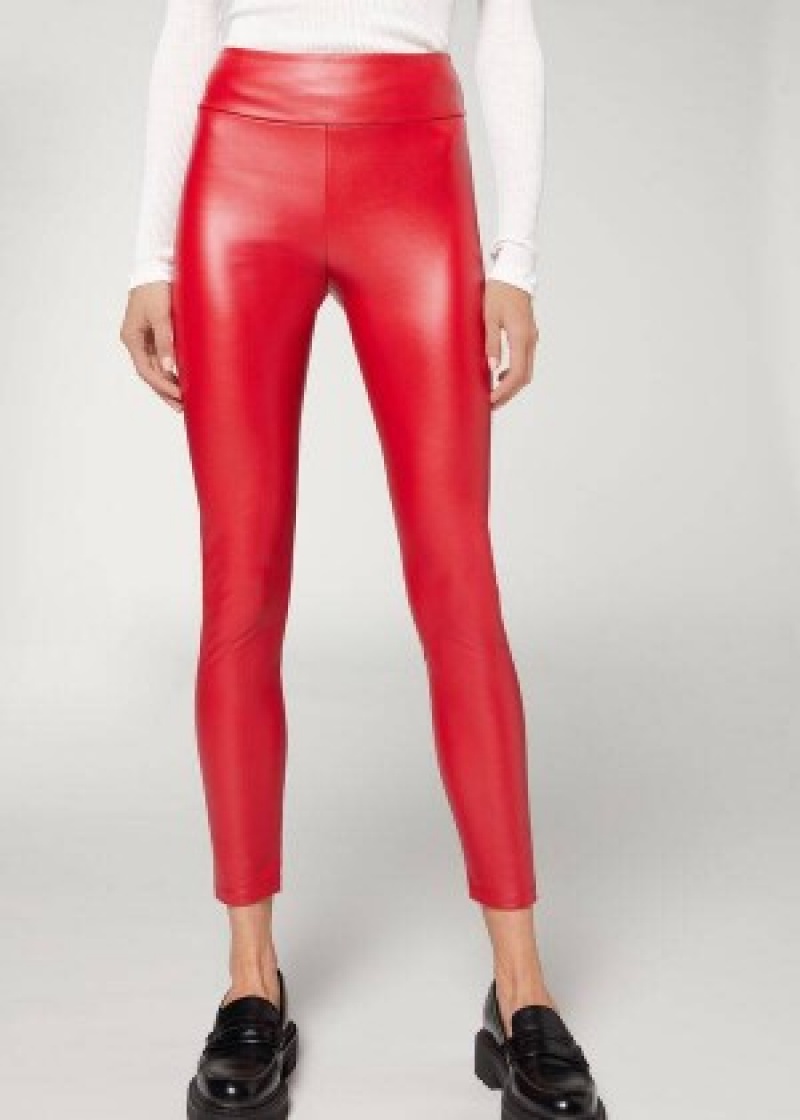 κολαν Calzedonia Thermal δερματινα Effect γυναικεια κοκκινα | GR2699AP