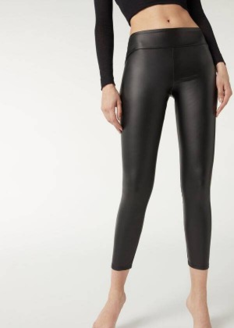 κολαν Calzedonia δερματινα Effect γυναικεια μαυρα | GR2663ZG
