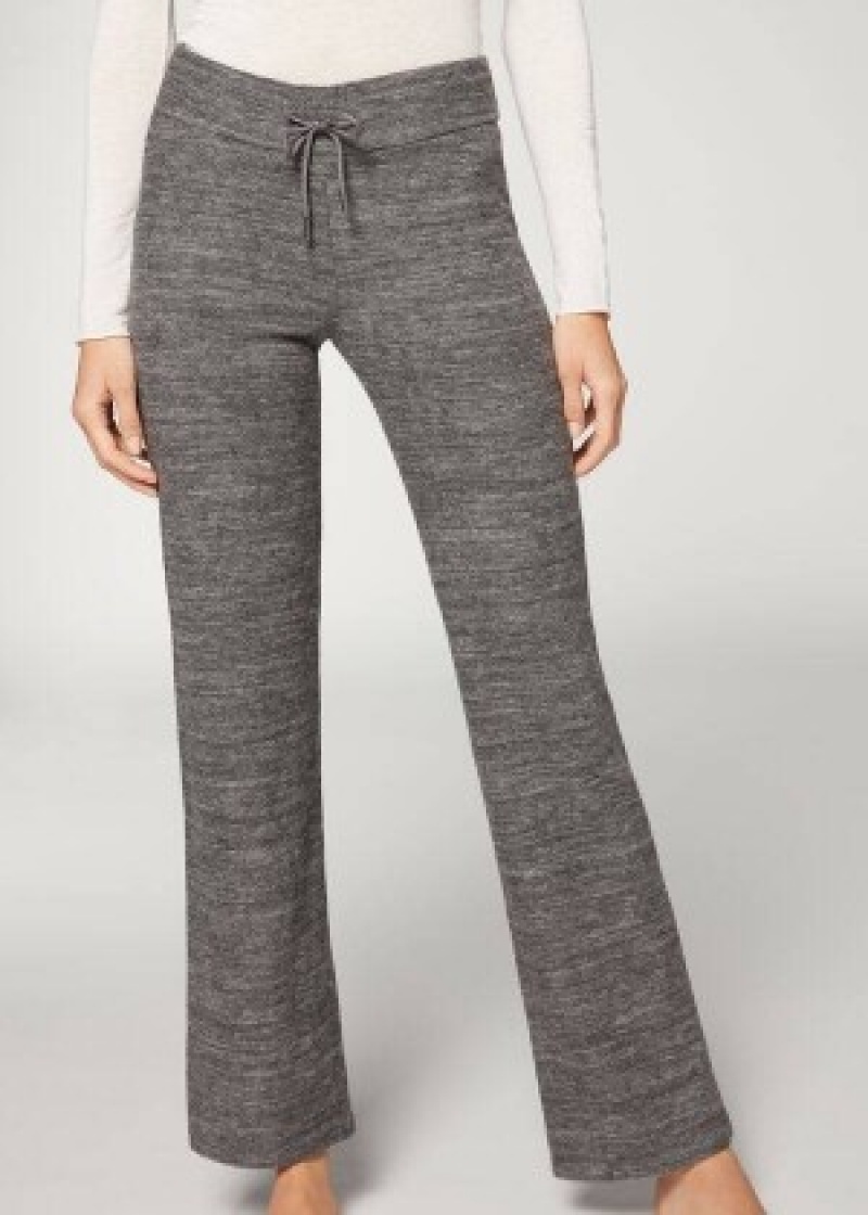 παντελονι Calzedonia Cashmere Ευθεία γυναικεια γκρι | GR2718PQ