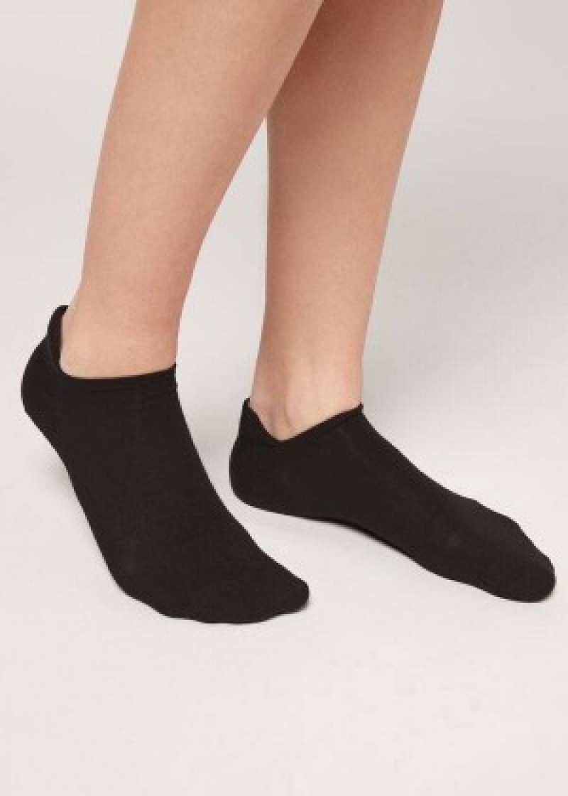 καλτσεσ Calzedonia βαμβακερα No-Show cobey ανδρικα μαυρα | GR2885AP