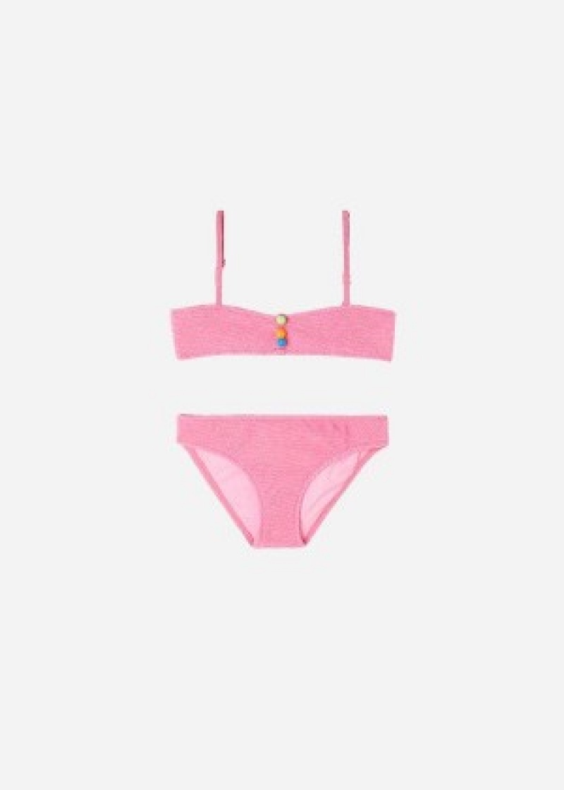 Μαγιό Calzedonia Two-Piece Bandeau San Diego παιδικα ροζ | GR3068GL