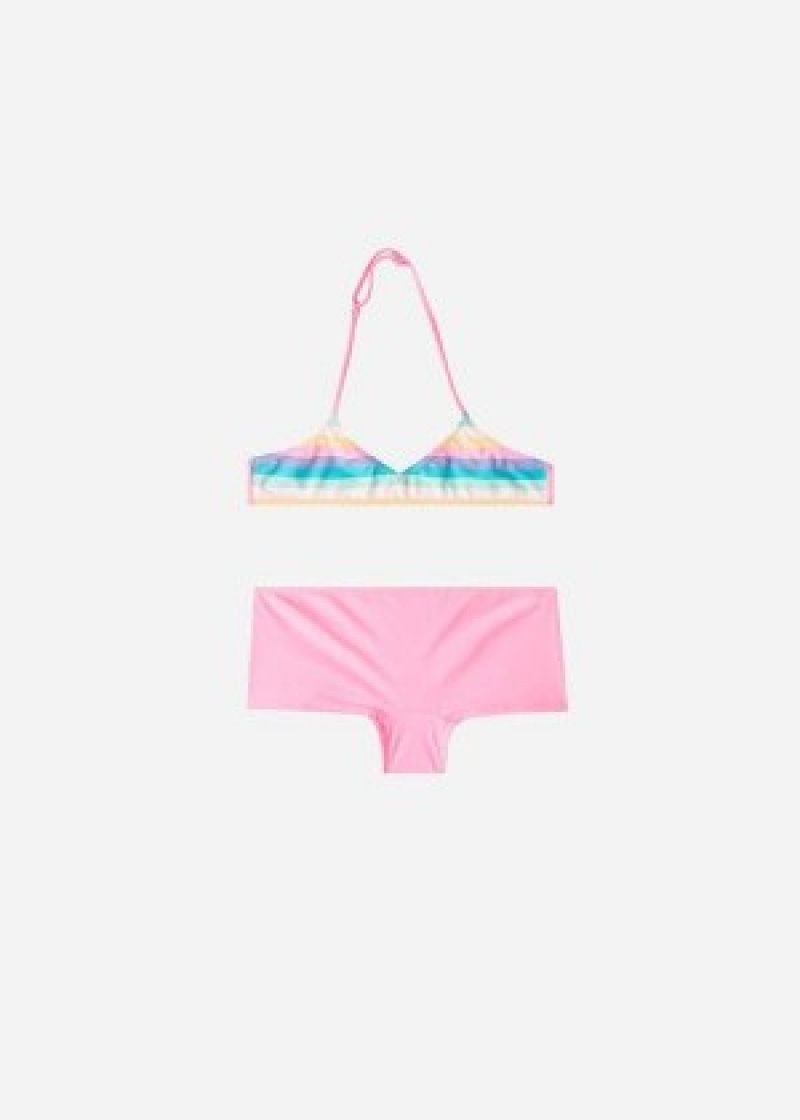 Μαγιό Calzedonia Two-Piece Sole παιδικα ροζ | GR3075IS