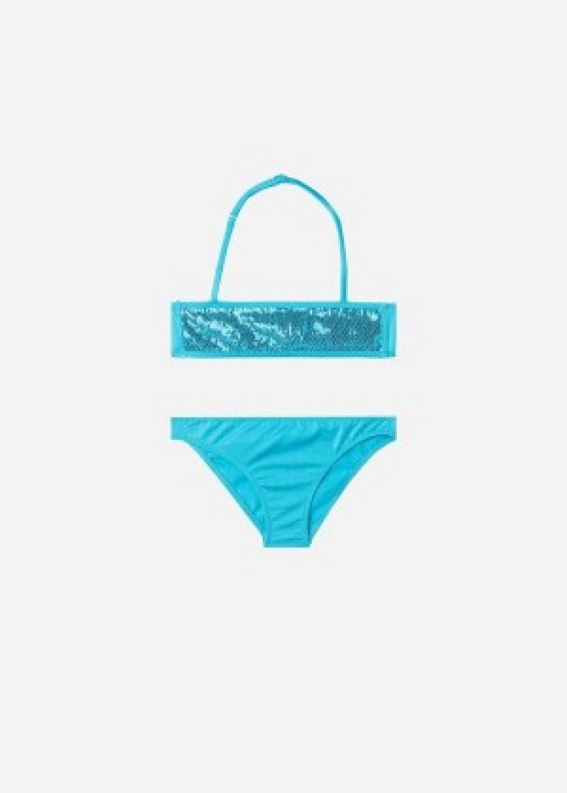 Μαγιό Calzedonia Two-Piece Triangle Cannes παιδικα τυρκουάζ | GR3079RW