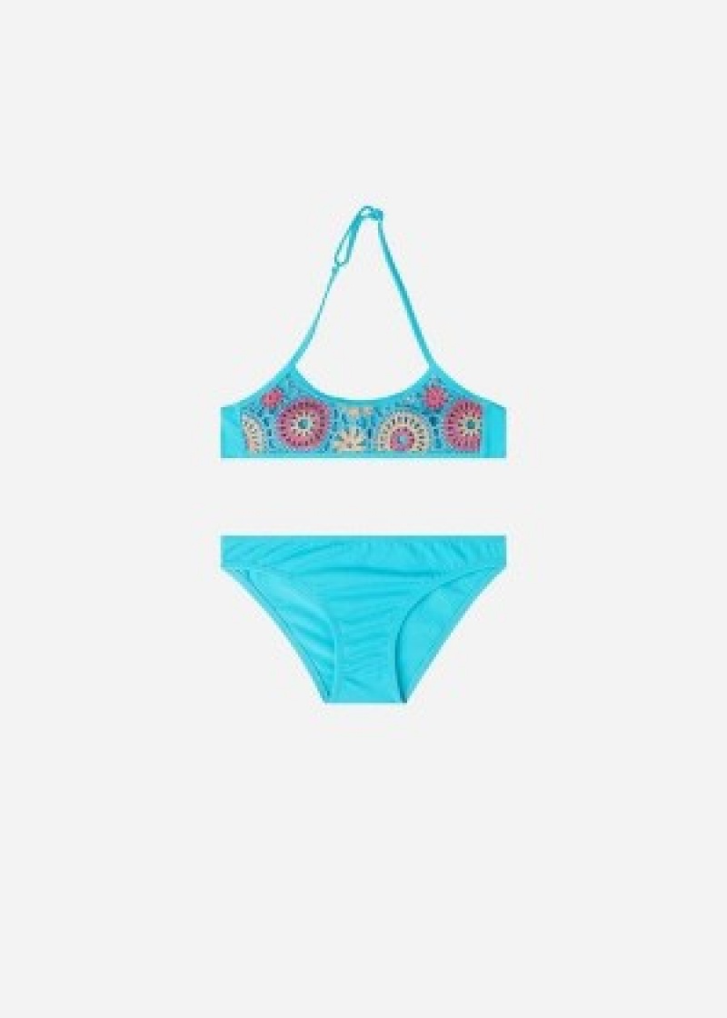 Μαγιό Calzedonia Two Piece Capri παιδικα τυρκουάζ | GR3054AP