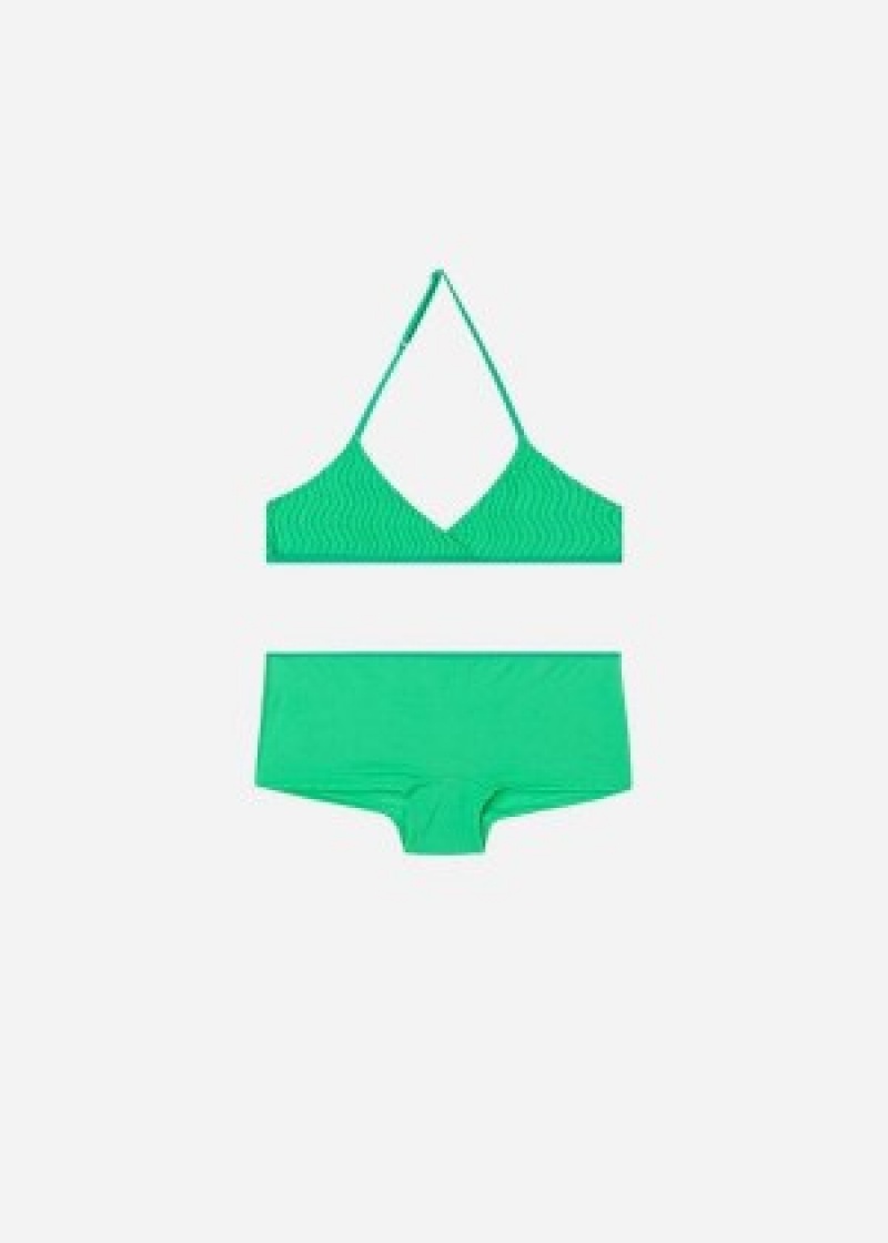 Μαγιό Calzedonia Two Piece Mykonos παιδικα πρασινο | GR3063WY