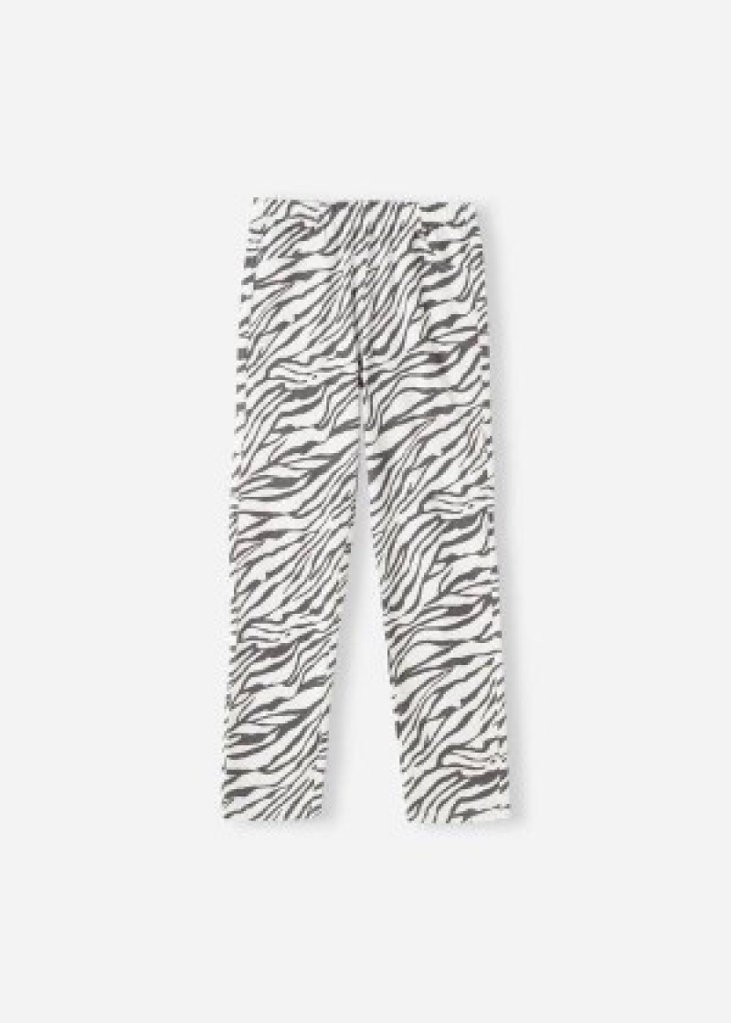 κολαν Calzedonia Paisley-Print Denim παιδικα ασπρα μαυρα | GR3135QZ