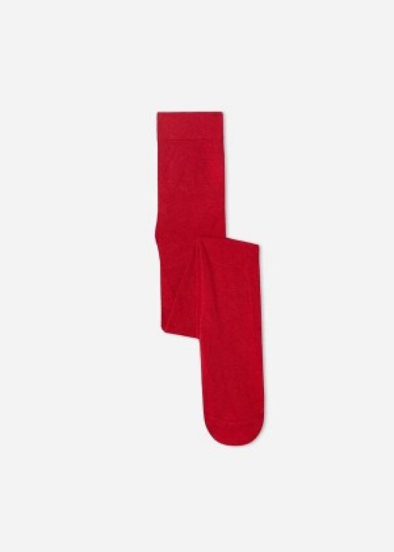 κολαν Calzedonia Super Opaque with Cashmere παιδικα κοκκινα | GR3005UT